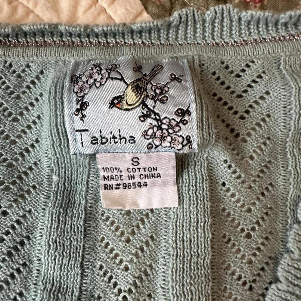 Fairycore Y2K knit crochet baby blue babydoll top cardigan Tabitha size S fairy - Picture 4 of 4